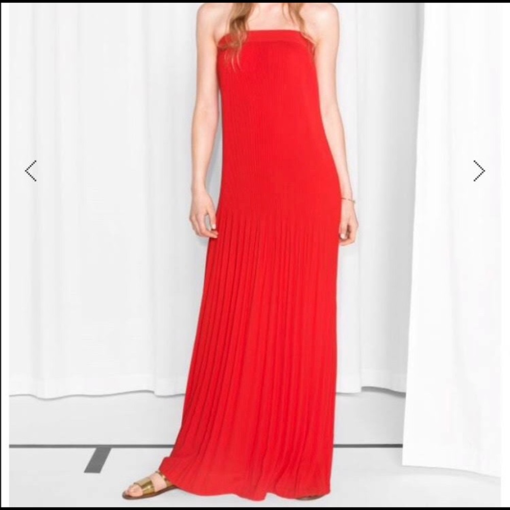 & Other Stories Pleated Tube Maxi Dress 2 NWT
